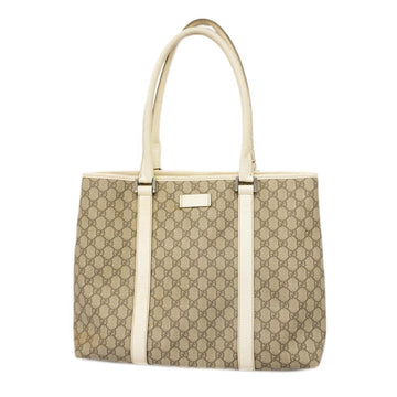 GUCCI tote bag GG Supreme 114288 beige white silver hardware ladies