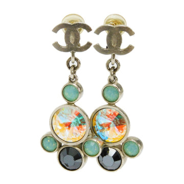 CHANEL Earrings Swing Crystal Coco Mark Bijou Black Emerald Green 06A CC Aurora Ladies Accessories Jewelry