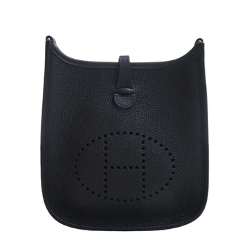 HERMES Taurillon Clemence Evelyn TPM Shoulder Bag Black Ladies