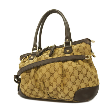 GUCCIAuth  Sukey 2way Bag 247902 Women's GG Canvas Handbag Beige,Brown