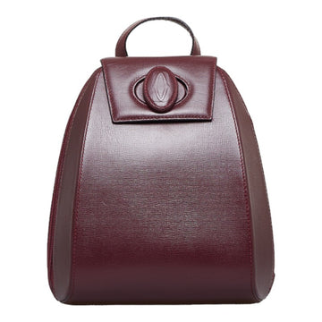 CARTIER mast line rucksack backpack Bordeaux red leather ladies