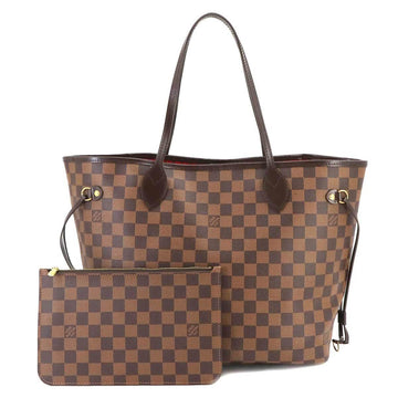 LOUIS VUITTON Damier Neverfull MM Tote Bag Ebene Threes N41358 Brown Gold Hardware RFID