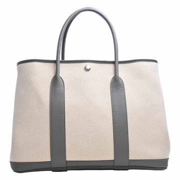 HERMES Country Toile H Garden PM Tote Bag - Beige Gray