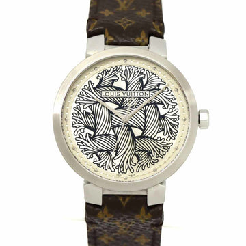 Louis Vuitton Tambour Christopher Nemes limited to 50 Q1D04 men's watch silver dial quartz