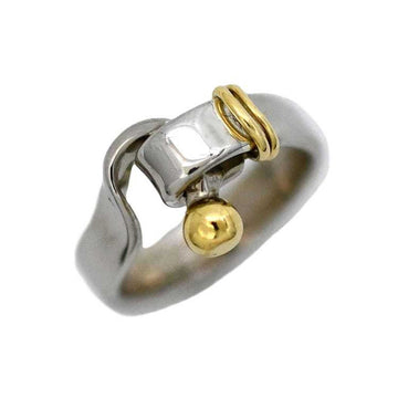 TIFFANY Hook & Eye Ring Silver YG Yellow Gold Knot Ag 925 750 &Co. Women's