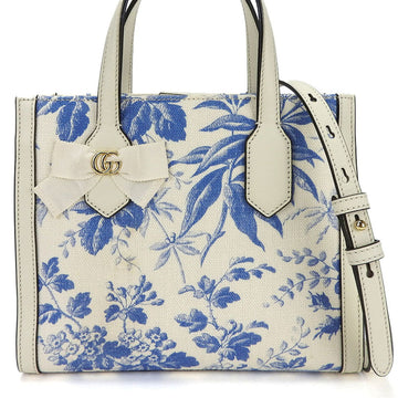 GUCCI hand bag shoulder herbarium small 443089 limited edition GG ribbon canvas leather white blue ladies