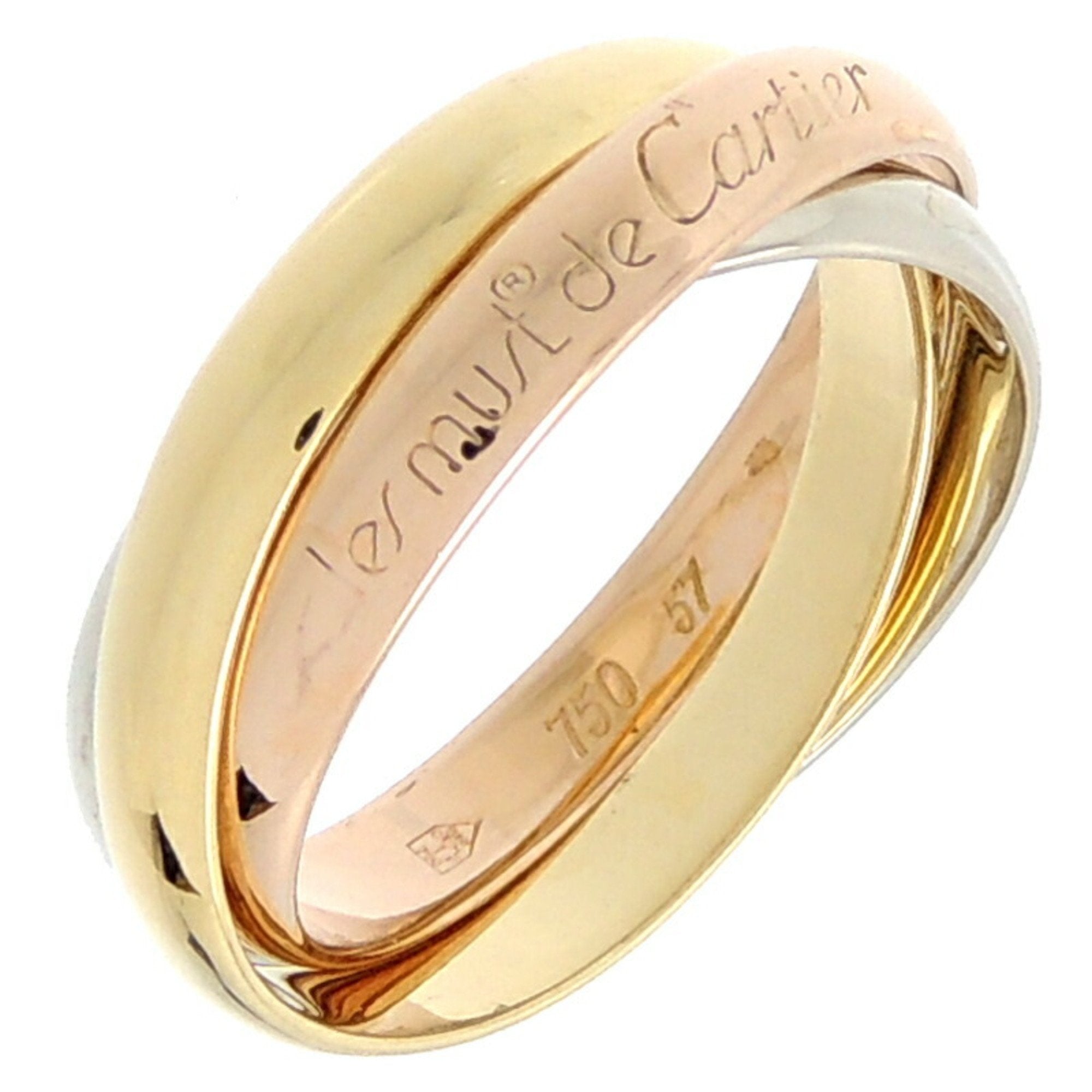 Cartier 57 Trinity Men s Ring 750 Yellow Gold No. 17