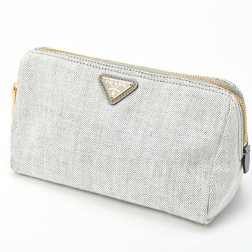 PRADA Canapa Pouch 1NA693 Gray E-154666