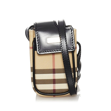 Burberry Nova check mini shoulder bag beige black leather PVC ladies BURBERRY