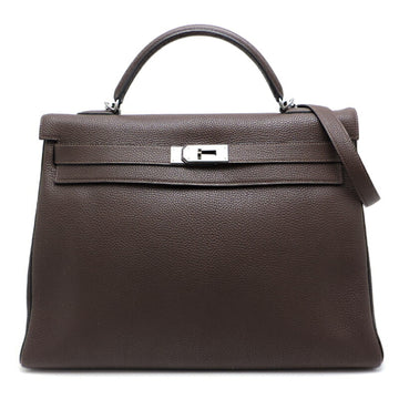 HERMES Kelly 40 Ruthenium hardware J stamp 2006 women's/men's handbag Togo Havana [brown]