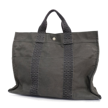 HERMESAuth  Yale Line MM Women's Canvas Tote Bag Black