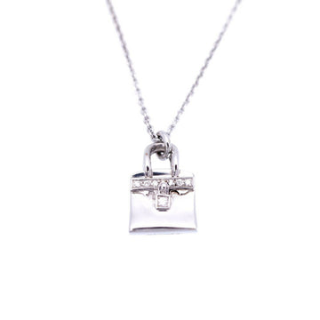 HERMES Amulet Birkin K18WG/Diamond Necklace White Gold