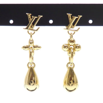 LOUIS VUITTON Earrings Bookle Doreille Puce LV Flower Gram Women's Gold Drop M00771