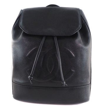 Chanel One Shoulder Coco Mark Matte Caviar Skin Black Women's Rucksack/Daypack