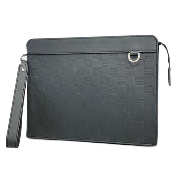 LOUIS VUITTON Clutch Bag Damier Infini Stand Pouch N60450 Onyx Men's