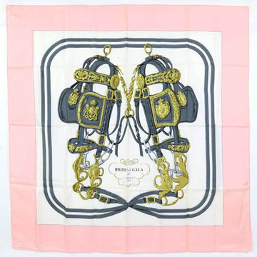 HERMES Scarf Carre 90 BRIDES de GALA Silk Light Pink/Multicolor Women's e55768a