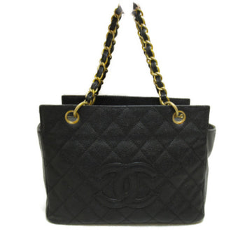 CHANEL chain tote bag Black Caviar Skin [Grained Calf]