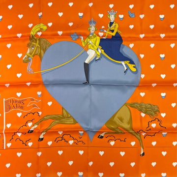 HERMES Scarf Carre 70 Tea Time Silk Fall Winter 2021 Ladies Orange