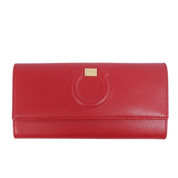 SALVATORE FERRAGAMO Wallet Gancini Calf Leather Ladies Red