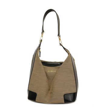 GUCCIAuth  Shoulder Bag 001 4204 Women's Canvas,Leather Shoulder Bag Beige,Black