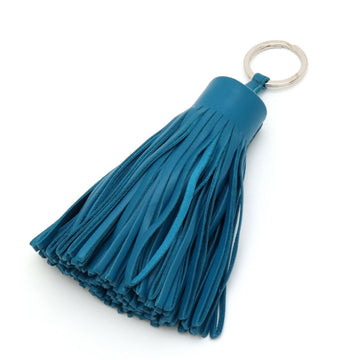 HERMES Carmen Alto Keyring Keychain Tassel Charm Annumiro Leather Blue Is Mir