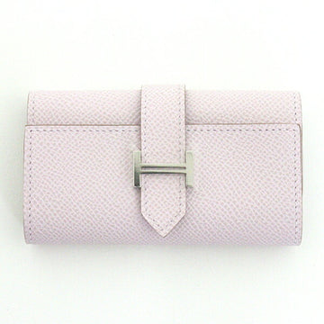 HERMES Bearn 4 consecutive key case Vaux Epsom U engraved mauve pale