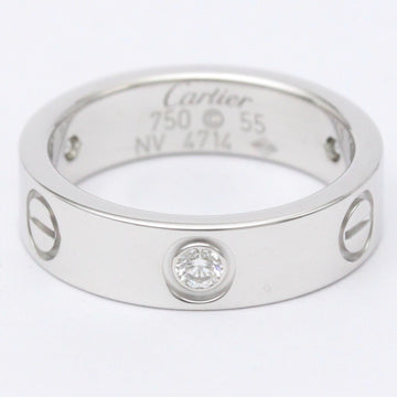 Polished CARTIER Love Ring 3P Diamond #55 US 7 1/4 18K White Gold BF556929