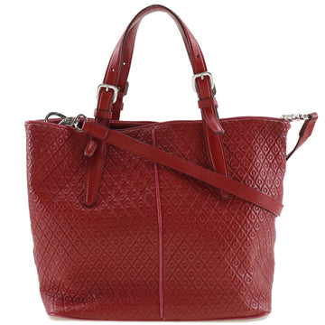 TOD'S 2WAY Shoulder Calf Red Ladies Tote Bag