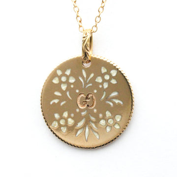 GUCCIPolished  GG Blooms 18K Pink Gold Pendant Necklace BF560633