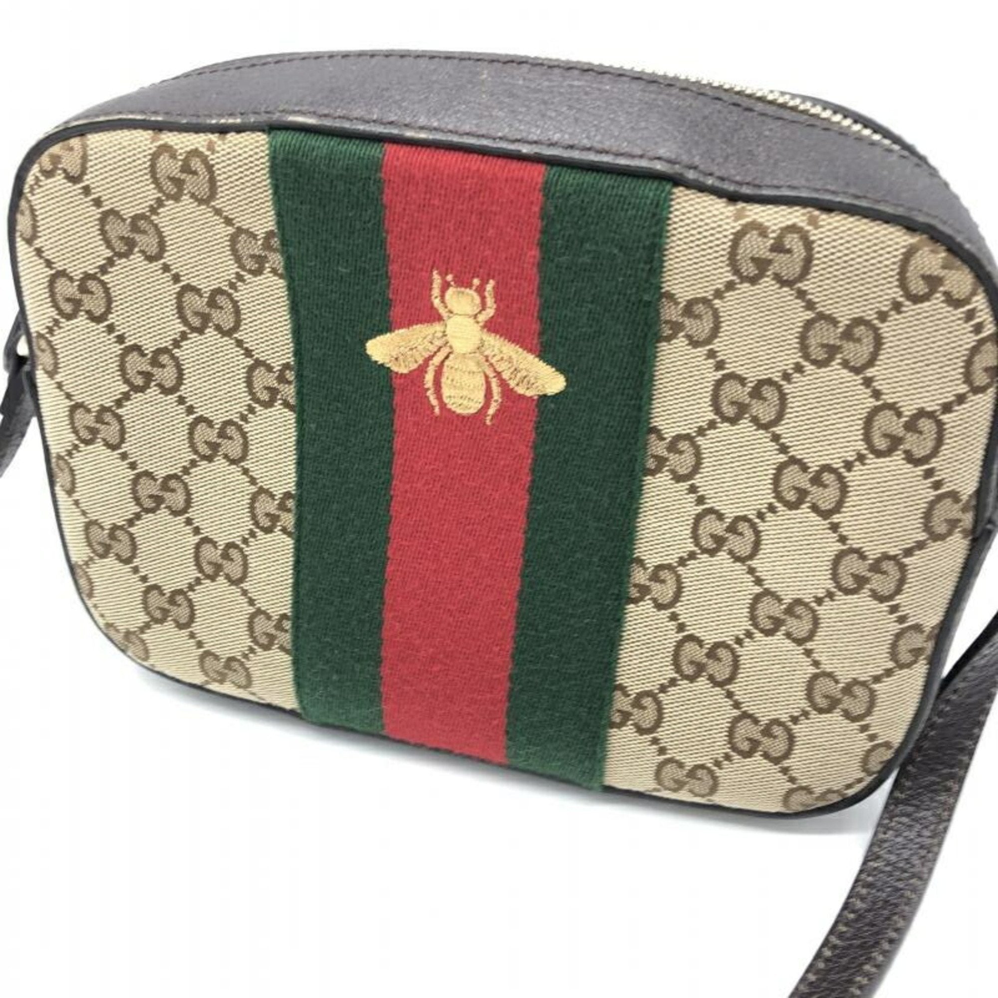 GUCCI GG canvas shoulder bag webbee gucci bee