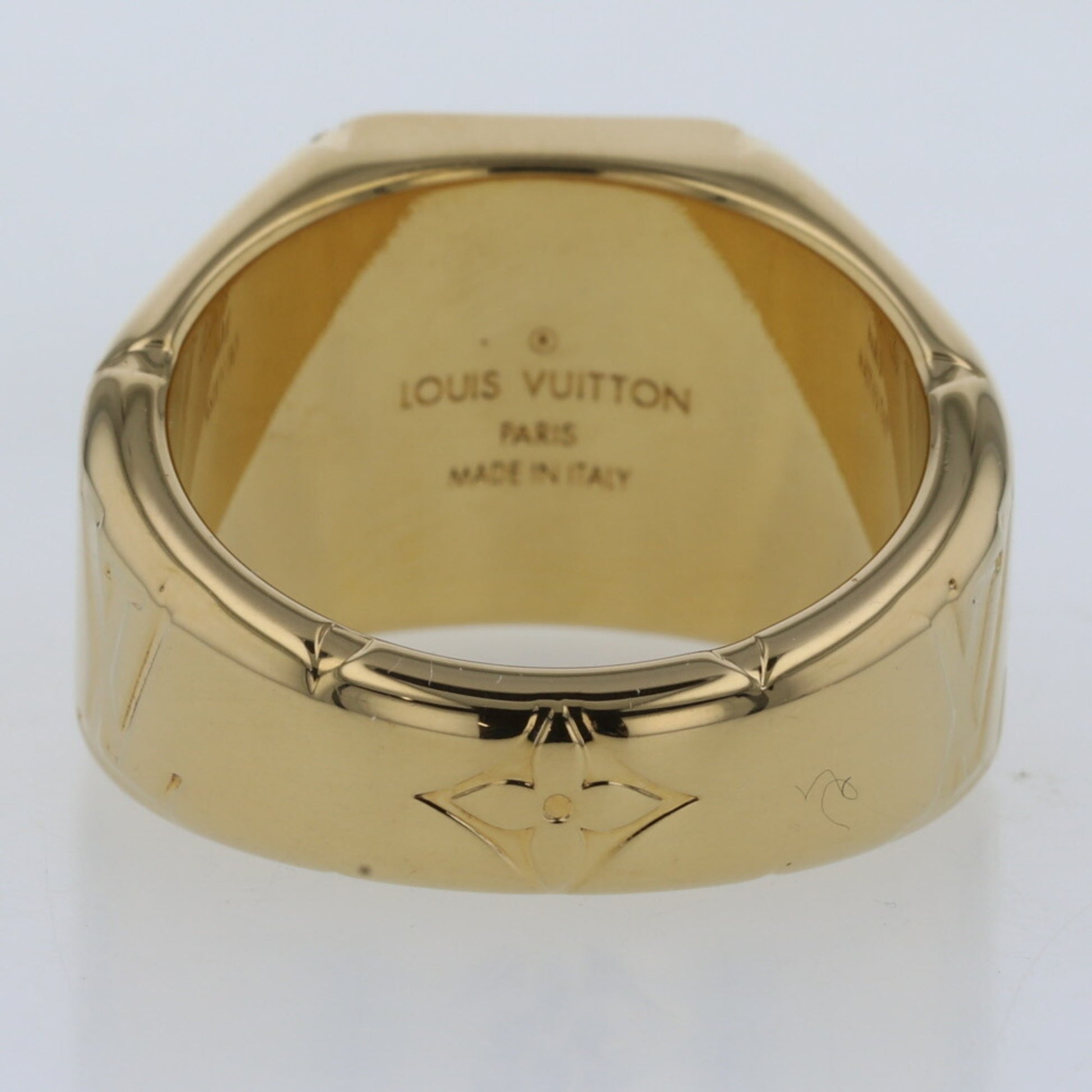 Louis Vuitton Monogram Plain Silver Signet Ring Rings (M80190