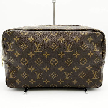 LOUIS VUITTON True Toilet 28 Monogram Clutch Bag Pouch Brown PVC Repaired M47522 USED