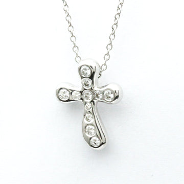 TIFFANY Dots Cross Diamond Platinum Diamond Men,Women Fashion Pendant Necklace [Silver]