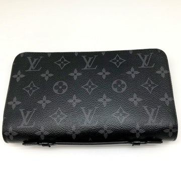 LOUIS VUITTON Zippy XL M61698 Monogram Eclipse Black Silver Hardware Long Wallet Men's