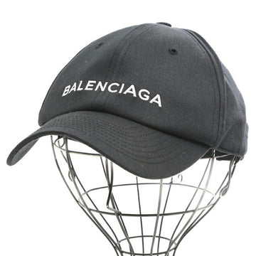 BALENCIAGA Logo Cap Black White 100% Cotton 452245 #L 58