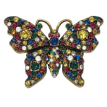 GUCCI Butterfly Ring 503932 Processing Metal Crystal Studs Women's Unisex