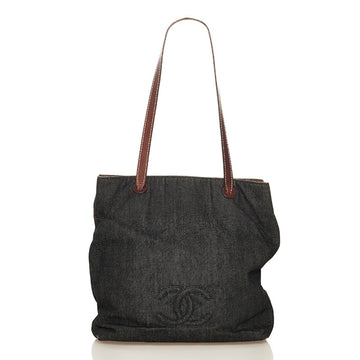 Chanel here mark shoulder bag tote black brown leather ladies CHANEL