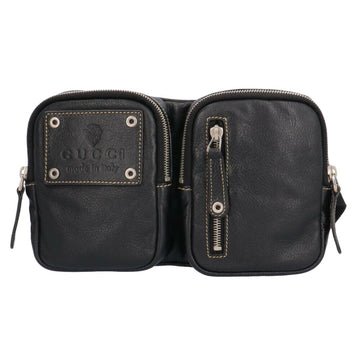 GUCCI Waist Bag Leather Black Men's