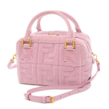 Fendi Zucca Pattern 2Way Bag Velor Pink 8BS028