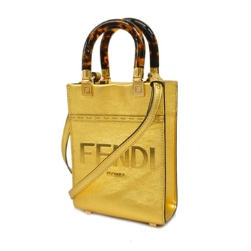 Fendi 2way Bag Sunshine Shopper Small Women's Leather Handbag,Shoulder Bag Gold