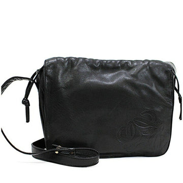 LOEWE leather shoulder bag black  ladies