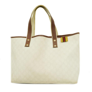 GUCCI tote bag GG Supreme 211134 ivory brown gold hardware ladies