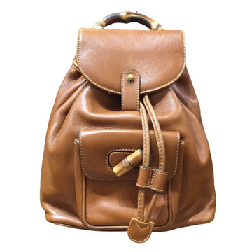 GUCCI Bamboo Leather Mini Backpack 003.58.0030 Brown Bag BAG Day Women's Made in Italy