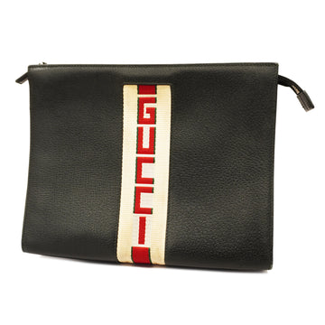 GUCCIAuth  Clutch Bag 475316 Men's Leather Black