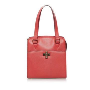 Celine Turnlock Handbag Red Leather Ladies CELINE