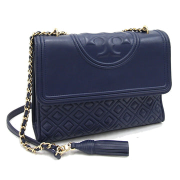 TORY BURCH Shoulder Bag Fleming Convertible 43833 Navy Leather Chain Women's