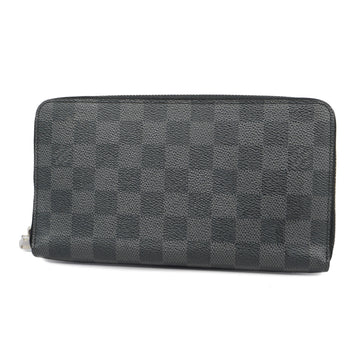 LOUIS VUITTONAuth  Damier Graphite Zippy Organizer N63077 Men's Long Wallet