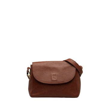 FENDI shoulder bag brown leather ladies