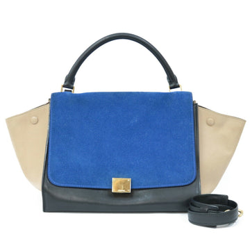 Celine Handbag Trapeze Multicolor Blue Ladies
