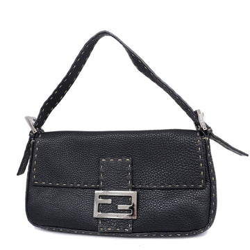 FENDI Handbag Selleria Mamma Bucket Leather Black Ladies